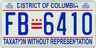 DC license plate FB6410