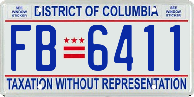 DC license plate FB6411