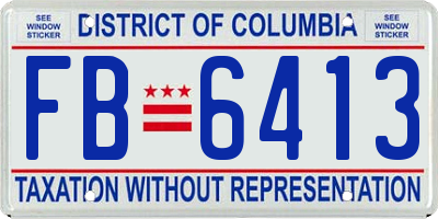 DC license plate FB6413