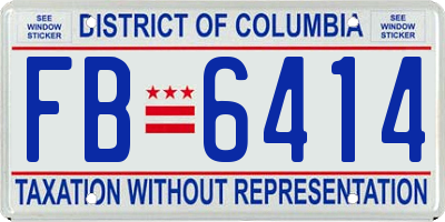 DC license plate FB6414