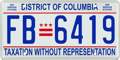 DC license plate FB6419