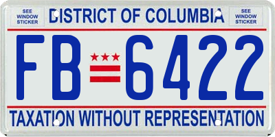 DC license plate FB6422