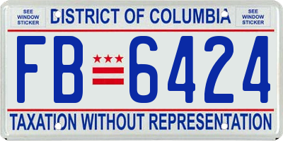 DC license plate FB6424