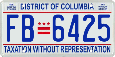 DC license plate FB6425