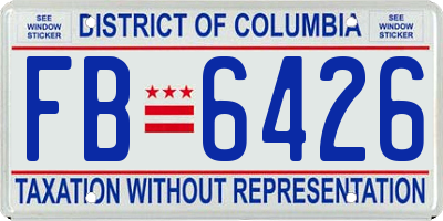 DC license plate FB6426