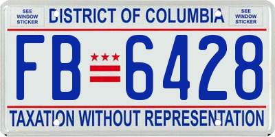 DC license plate FB6428