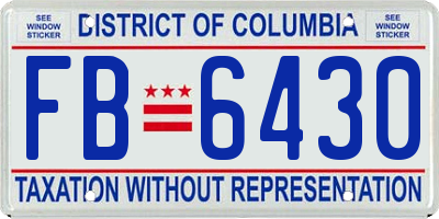 DC license plate FB6430