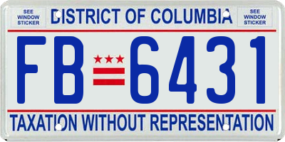 DC license plate FB6431