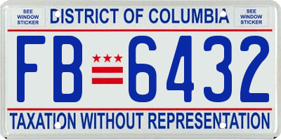 DC license plate FB6432