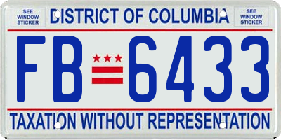 DC license plate FB6433