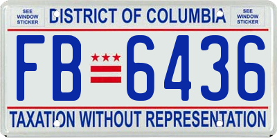 DC license plate FB6436