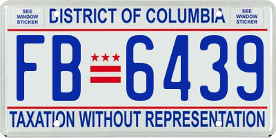 DC license plate FB6439