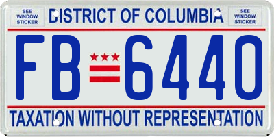 DC license plate FB6440