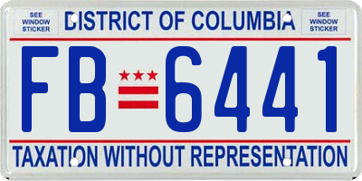 DC license plate FB6441