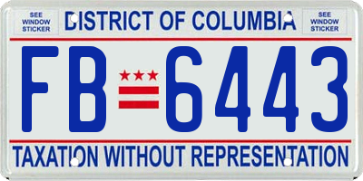 DC license plate FB6443