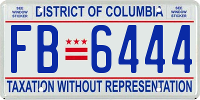 DC license plate FB6444