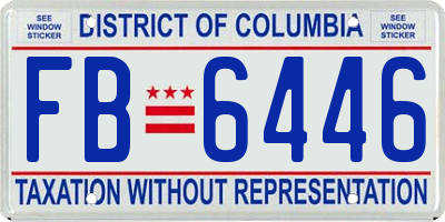 DC license plate FB6446