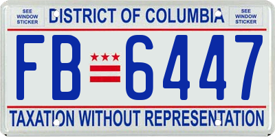 DC license plate FB6447