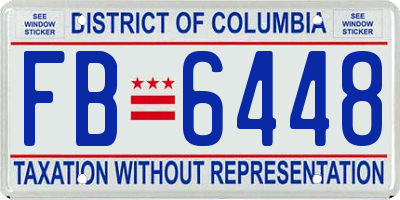 DC license plate FB6448