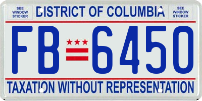 DC license plate FB6450