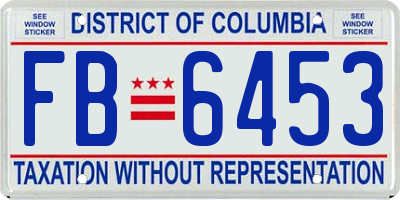 DC license plate FB6453