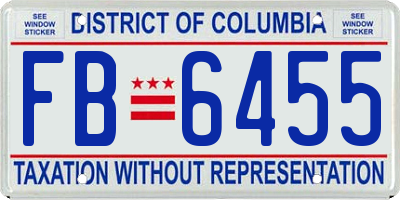 DC license plate FB6455