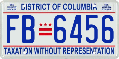 DC license plate FB6456