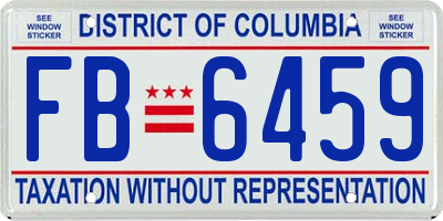 DC license plate FB6459