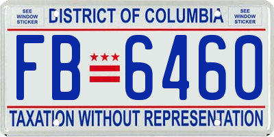 DC license plate FB6460