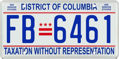 DC license plate FB6461