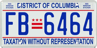 DC license plate FB6464