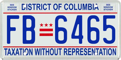 DC license plate FB6465