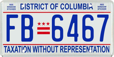 DC license plate FB6467