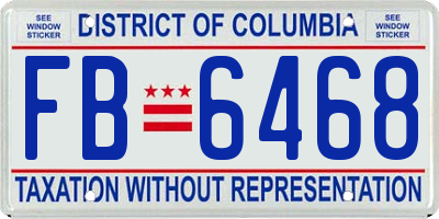 DC license plate FB6468