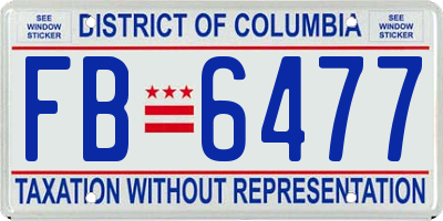 DC license plate FB6477