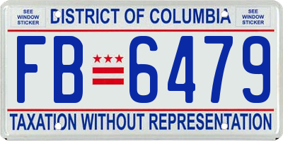 DC license plate FB6479