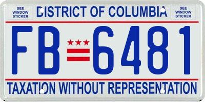 DC license plate FB6481