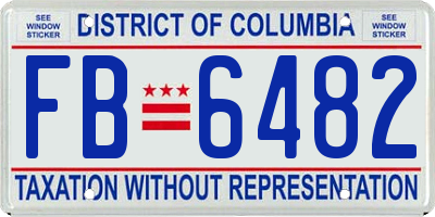 DC license plate FB6482