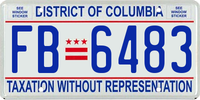 DC license plate FB6483