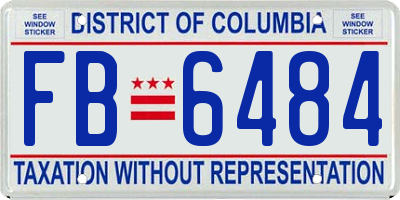 DC license plate FB6484