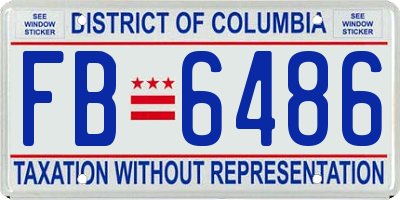 DC license plate FB6486