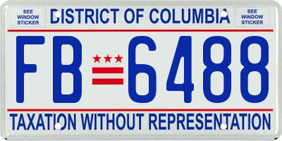 DC license plate FB6488