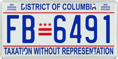 DC license plate FB6491