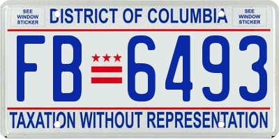 DC license plate FB6493