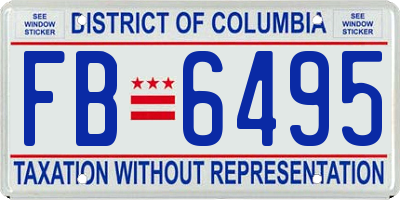 DC license plate FB6495