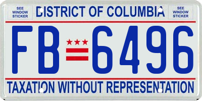 DC license plate FB6496