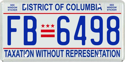 DC license plate FB6498