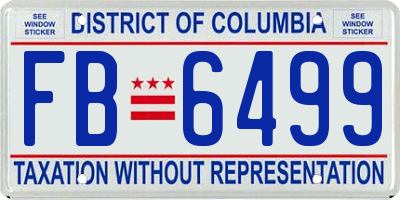 DC license plate FB6499