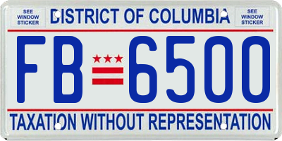 DC license plate FB6500