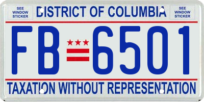 DC license plate FB6501